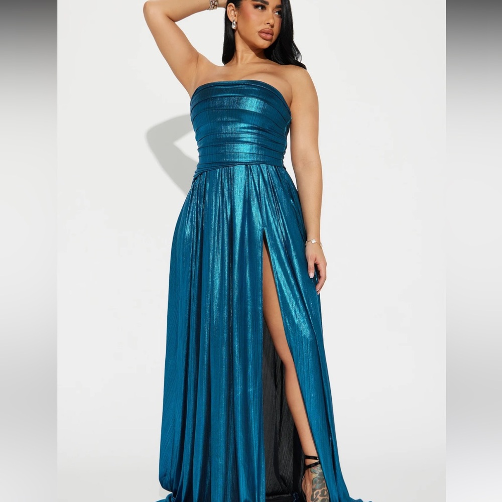 Fashion Nova Metallic Formal Dress